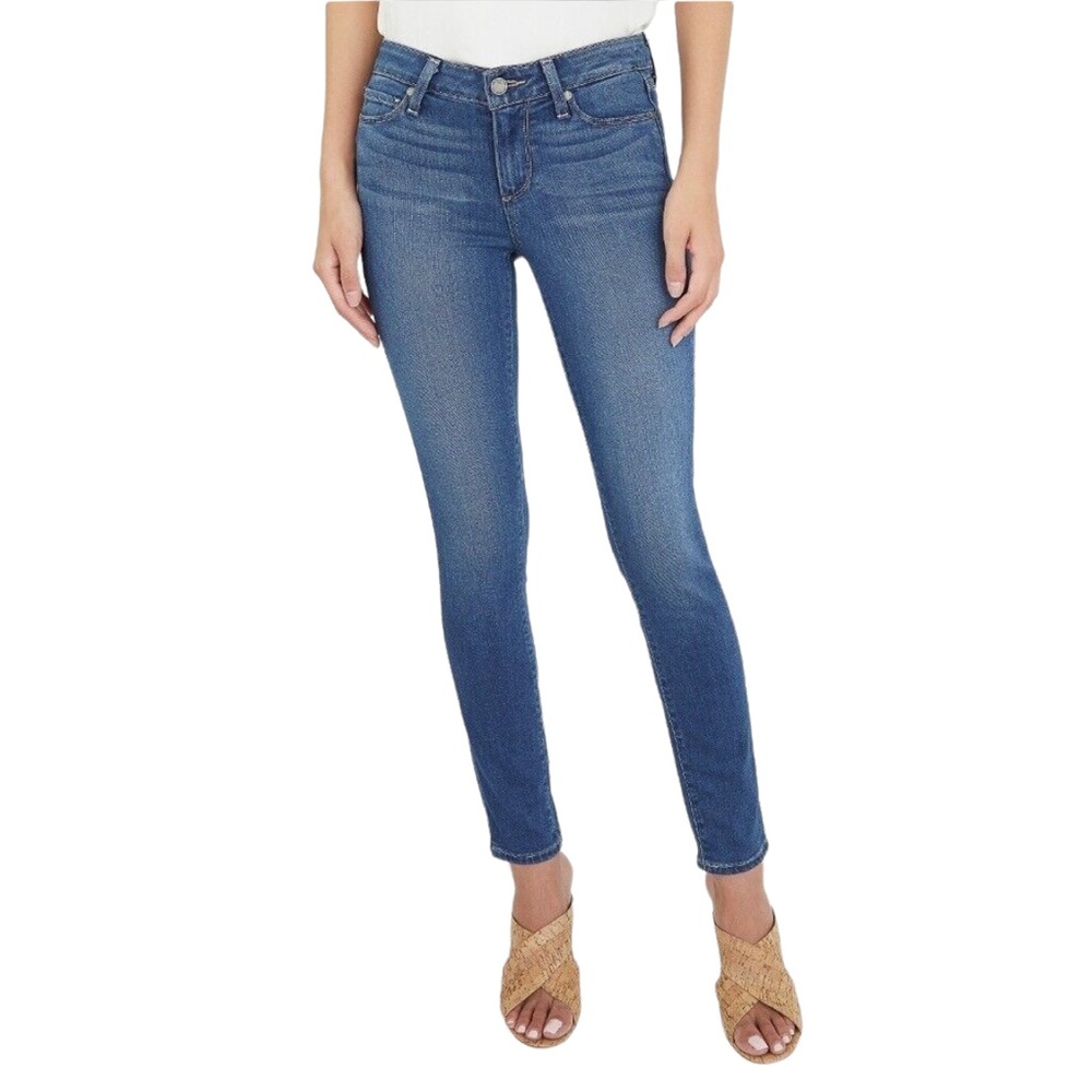 PAIGE Skyline Ankle Peg Bred land With Torn Back Hem Mid Rise Size 24 NWT